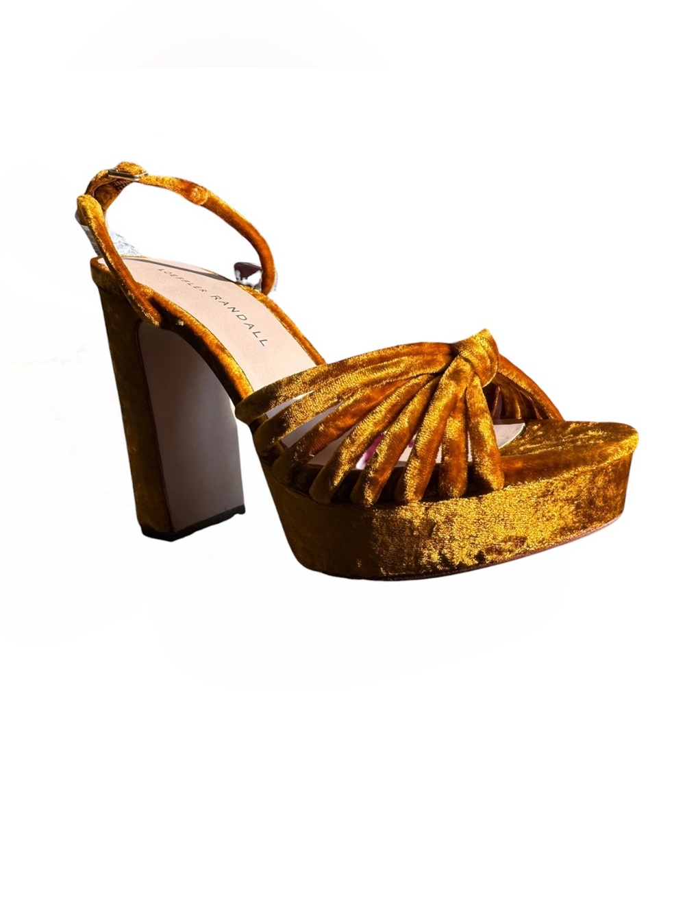 Loeffler Randall Women's Rivka Velvet Platform Sandals Shoes Size